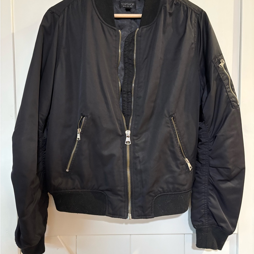Topshop Black Bomber Jacket for Men